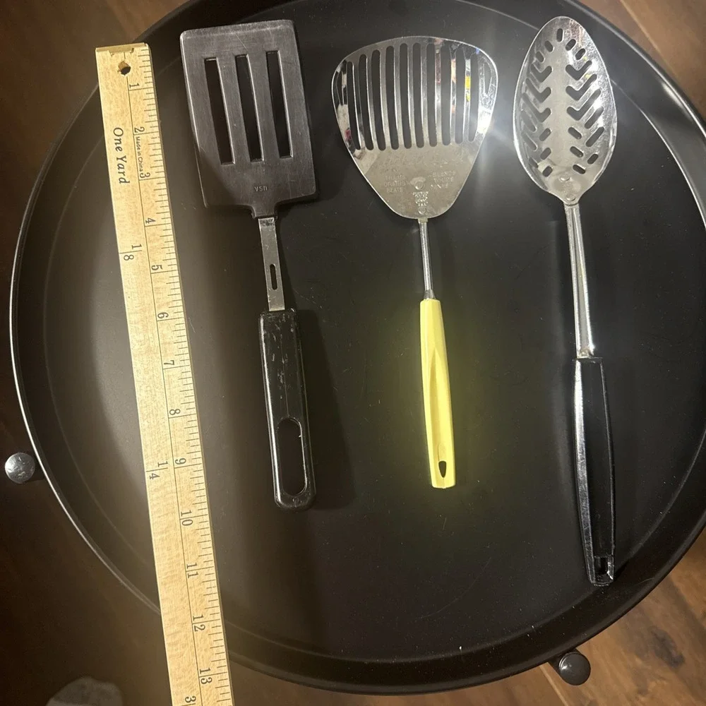 Vintage Ekco A&J Slotted Spatula‎ Skimmer Spoon Kitchamajig Utensil Lot 3 PC USA